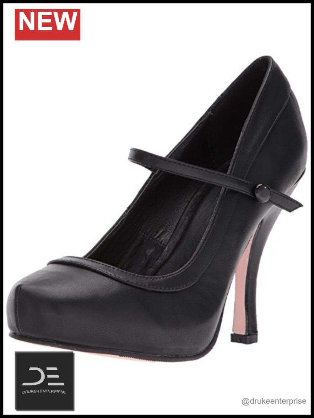 Women's Babydoll Maryjane Platform Pump with Stiletto Heel, Adjustable Buckle,